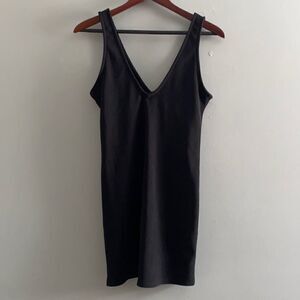 Wild Fable ribbed v-neck black dress